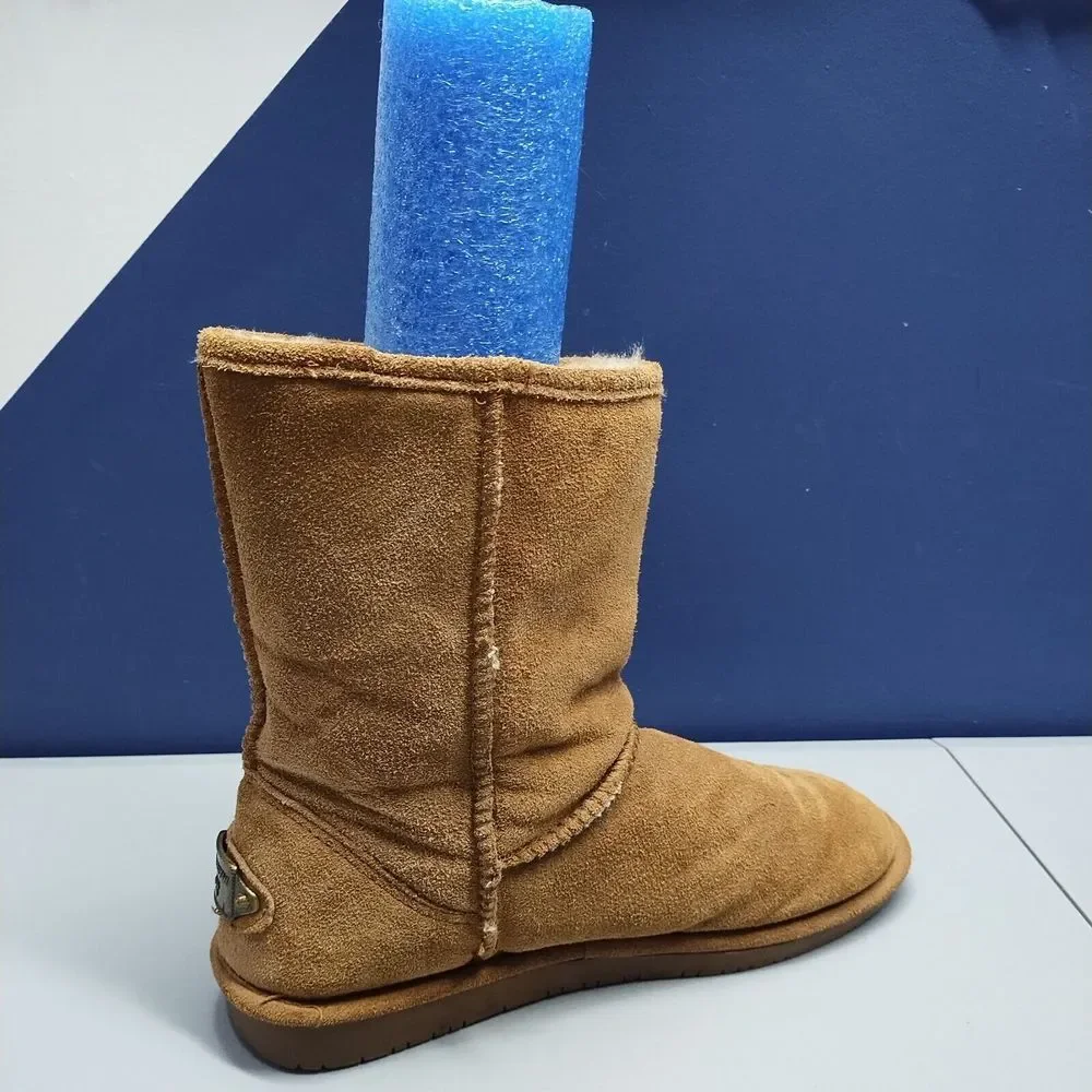 BEARPAW‎ Winter Boots Womens Size 10 Tan Suede Leather Sheepskin Wool Lining